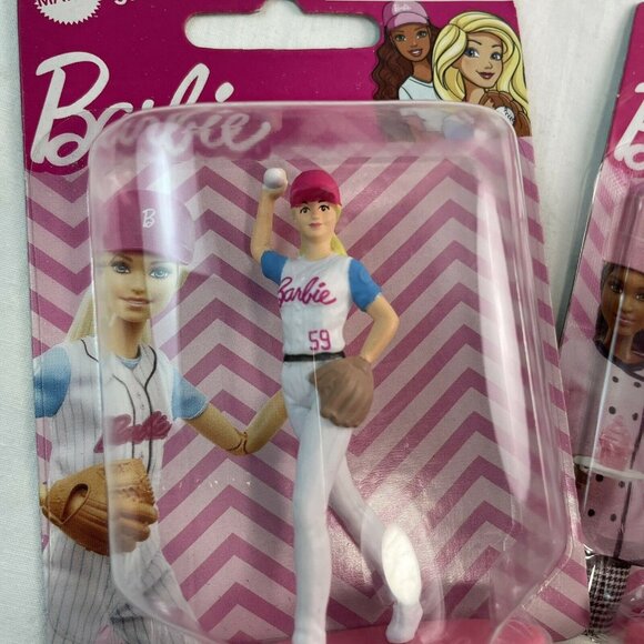3 Pc Mattel Barbie Figurines u Astronaut Barbie Baseball Barbie Chef Barbie NEW - Picture 2 of 4